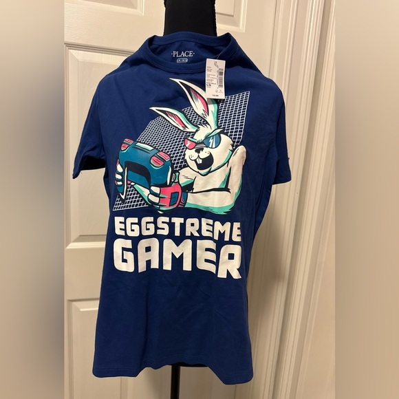 NWT Tlhe Children's Place Blue 'Eggstreme Gamer' Tee - Picture 1 of 5